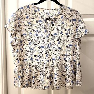 Gap | Tie Neck Flower Print Blouse
